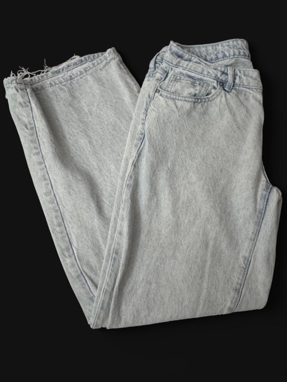Pacsun distressed light wash low rise wide leg jeans